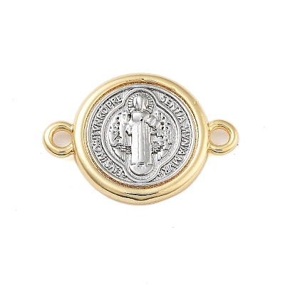 Rack Plating Religion Brass Connector Charms LS-KK-B097-02G-1