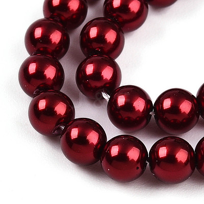 Baking Paint Pearlized Glass Pearl Bead Strands HY-N002-4mm-A13-1