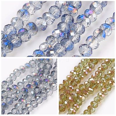 Electroplate Glass Beads Strands GLAA-K027-HR-B-1