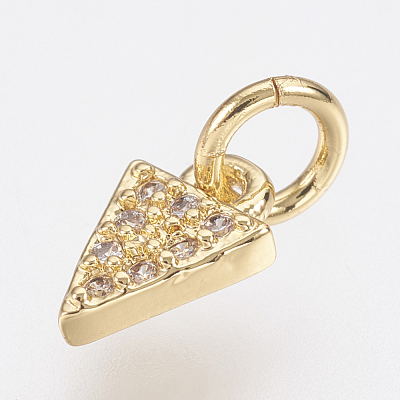 Brass Micro Pave Cubic Zirconia Charms ZIRC-F083-025G-RS-1