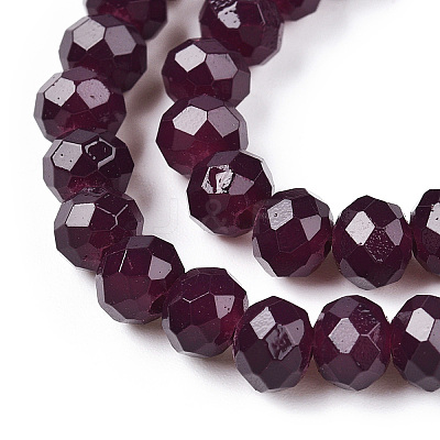 Baking Paint Imitation Jade Glass Bead Strands LS-DGLA-A034-J6MM-A02-1
