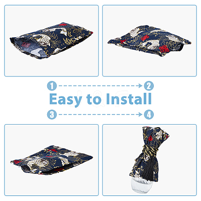 2 Sets 2 Colors Rectangle with Fish Pattern Polyester Car Shift Boot Cover AJEW-FH0004-95-1