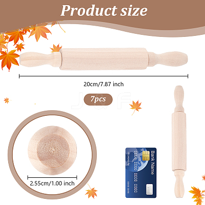 Wooden Rolling Pin TOOL-WH0130-10-1