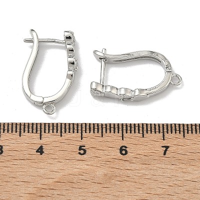 Heart Brass Micro Pave Clear Cubic Zirconia Earring Findings KK-D226-05P-1