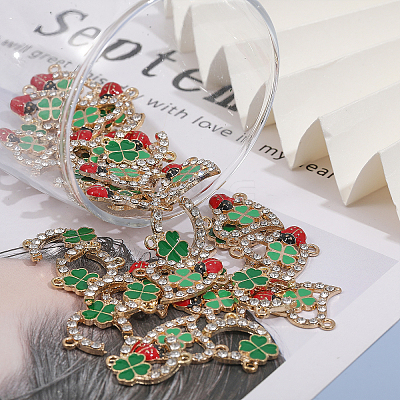 36Pcs 2 Styles Alloy Crystal Rhinestone Connector Charms FIND-CA0006-80-1