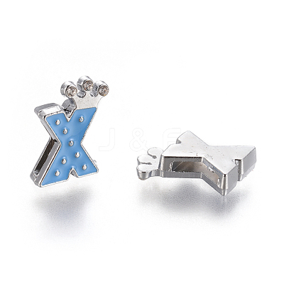 Alloy Enamel Rhinestone Slide Charms X-ENAM-A126P-X02-1