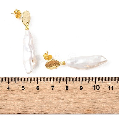 Natural Baroque Keshi Pearl Dangle Drop Earrings for Women EJEW-JE07342-1