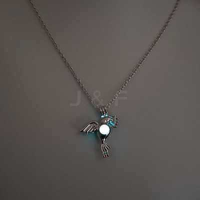 Alloy with Luminous Resin Bead Inside Pendant Necklaces for Women Men FS-WG4D5C2-17-1