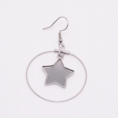 Stainless Steel Dangle Earrings STAS-WH0015-37P-1