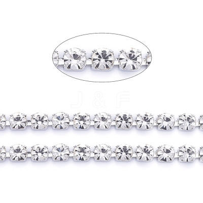 304 Stainless Steel Rhinestone Strass Chains STAS-T055-12P-B-1
