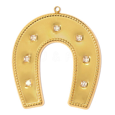 304 Stainless Steel with Crystal Rhinestone Pendants RB-OY001-59G-1