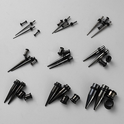1Set 304 Stainless Steel Ear Plugs Gauges EJEW-BBC0001-70C-1