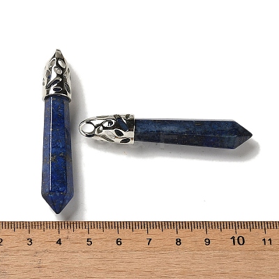 Natural Lapis Lazuli Pointed Big Pendants G-Z055-01P-06-1