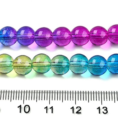 Baking Paint Transparent Glass Beads X-DGLA-M001-8mm-04-1