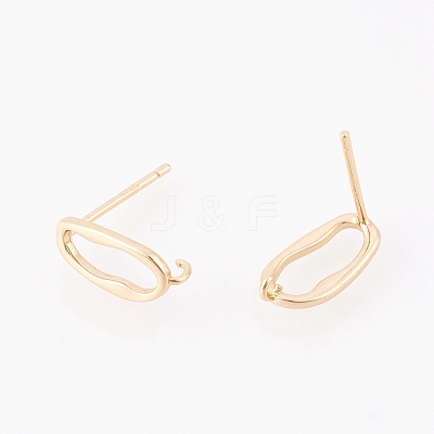 Brass Stud Earring Findings X-KK-S350-010G-1