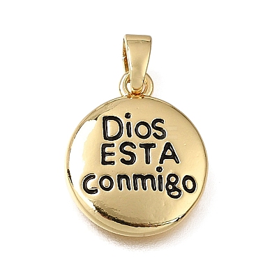 Brass with Black Enamel Pendants X-KK-CBAA632-35G-1