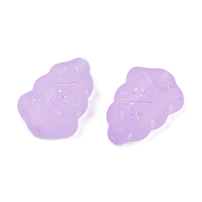 Frosted Transparent Acrylic Beads X1-OACR-P029-04B-02-1