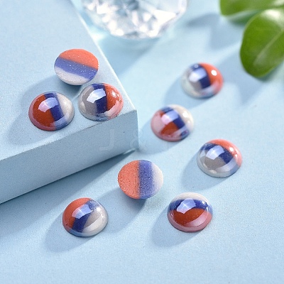 Opaque Glass Cabochons X-GGLA-S038-12F-8mm-1