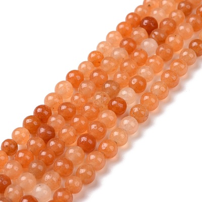 Natural Red Aventurine Bead Strands G-G735-39-4mm-1