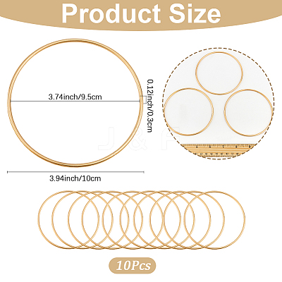 10Pcs Iron Ring for DIY Woven Net/Web with Feather IFIN-SP0001-56A-KCG-1