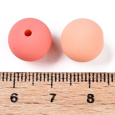 Rubberized Style Imitated Silicone Acrylic Beads MACR-T048-01B-17-1