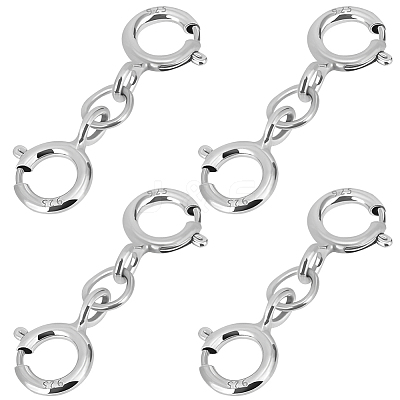 8Pcs 925 Sterling Silver Double Spring Ring Clasps STER-BBC0007-52-1