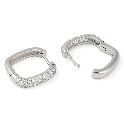 Rack Plating Square Brass Micro Pave Cubic Zirconia Hoop Earrings EJEW-Z059-13P-01-1