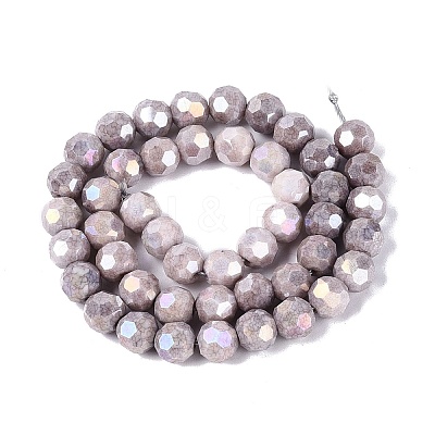 Anti-Tarnish Electroplate Glass Beads Strands EGLA-ZX010-8mm-01-1