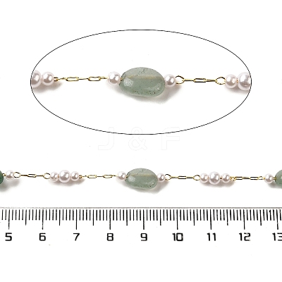Handmade Natural Green Aventurine Nuggets Beaded Chains CHC-F020-03G-01-1
