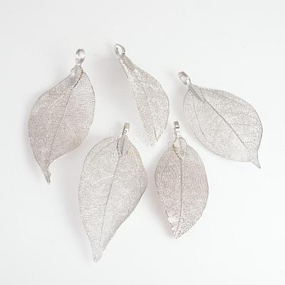 Electroplated Natural Leaf Big Pendants IFIN-Q119-03K-1