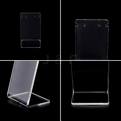 3Pcs 3 Styles Transparent Acrylic Earring Display Stands Set EDIS-WH0006-41-1