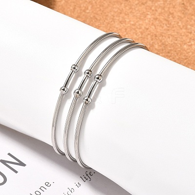 Tarnish Resistant Fashion 304 Stainless Steel Cuff Bangles Torque Bangles BJEW-H473-01P-1