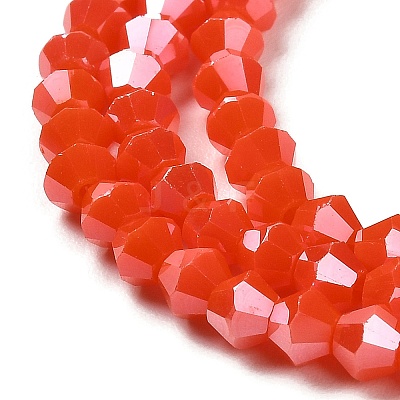 Opaque Solid Color Electroplate Glass Beads Strands GLAA-F029-P4mm-A03-1
