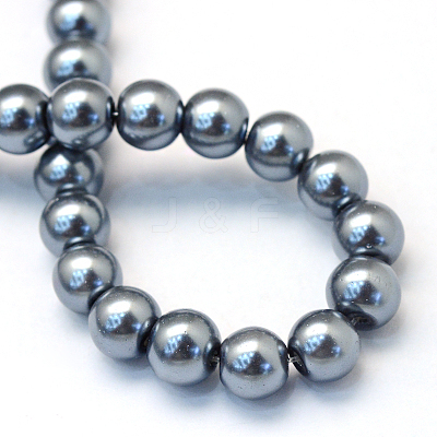 Baking Paint Pearlized Glass Pearl Round Bead Strands HY-Q003-4mm-12-1