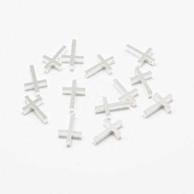 Brass Tiny Cross Charms KK-F718-08P-1