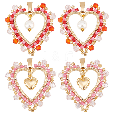 8Pcs 2 Styles Alloy Pendants PALLOY-GO00027-1