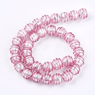 Handmade Silver Foil Glass Lampwork Beads FOIL-G027-01D-1