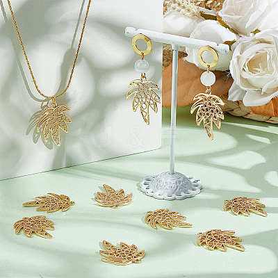 10Pcs Autumn Theme Brass Pendants KK-BBC0011-78-1