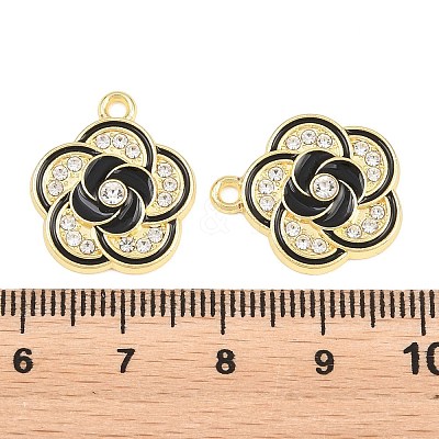 Alloy Black Enamel Pendants FIND-C095-09G-1