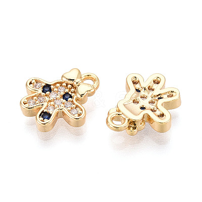 Brass Micro Pave Cubic Zirconia Charms KK-N263-147D-G-1