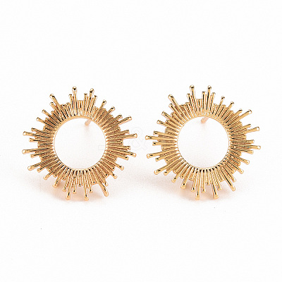 Brass Earring Findings X-KK-S356-248-NF-1