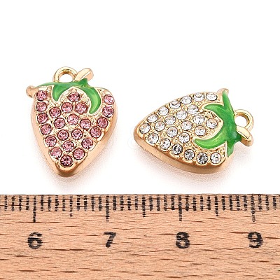 Alloy Rhinestone and Enamel Pendants PALLOY-T092-42G-1