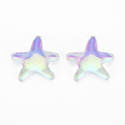 Translucent Electroplated Glass Cabochons EGLA-T026-004-1