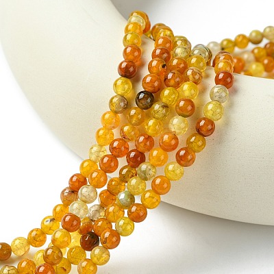 Dyed Natural Dragon Veins Agate Beads Strands X-G-C068-6mm-15-1