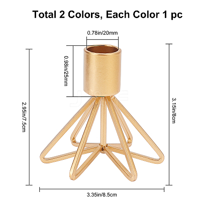 2Pcs 2 Colors Iron Candle Holder AJEW-GF0002-62-1