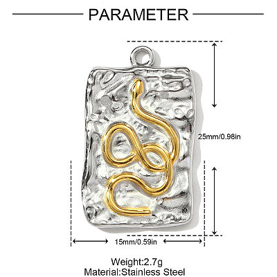 304 Stainless Steel Pendants STAS-OY002-71G-1