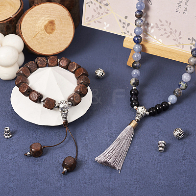 Tibetan Style Alloy 3 Hole Guru Beads FIND-TAC0017-34A-1
