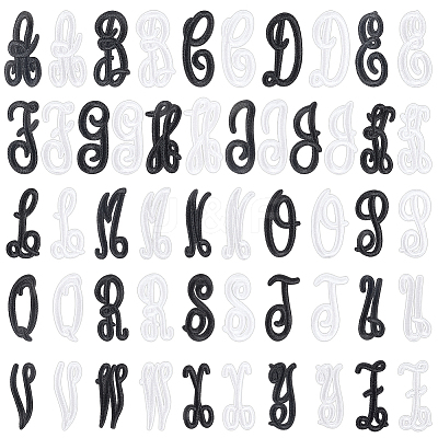 52Pcs 2Bags 2 Colors Computerized Embroidery Cloth Iron On/Sew On Patches DIY-FG0009-86-1