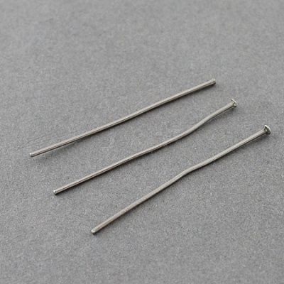 Tarnish Resistant 304 Stainless Steel Flat Head Pins X-STAS-R046-35mm-1