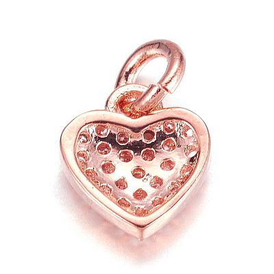 Brass Micro Pave Cubic Zirconia Charms ZIRC-P060-41RG-1